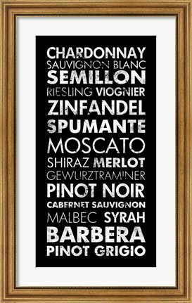 Framed Wine List II Print