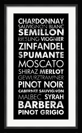 Framed Wine List II Print