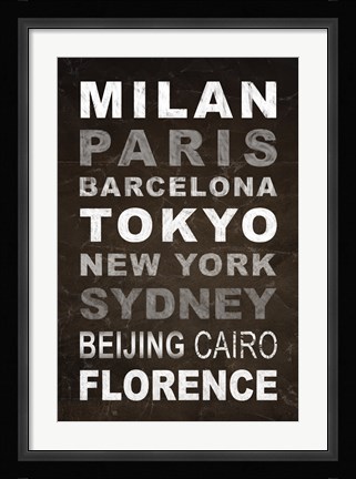 Framed World Cities I Print