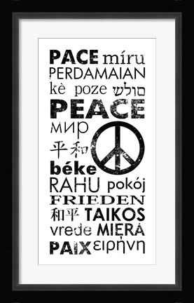 Framed Peace in Different Languages Print