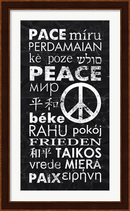 Framed Peace Languages Print