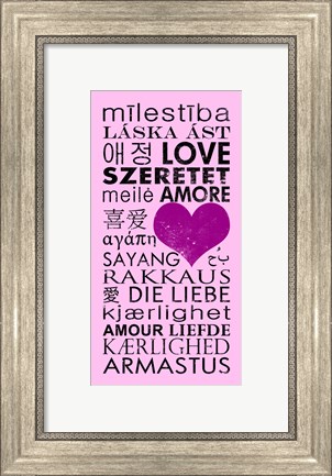 Framed Pink Love Languages Print