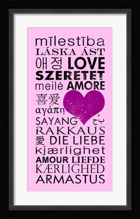 Framed Pink Love Languages Print