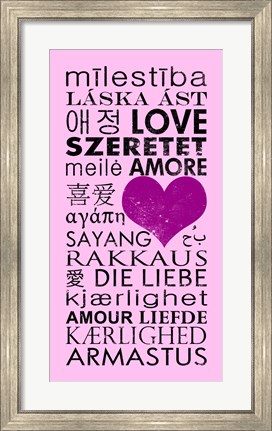Framed Pink Love Languages Print