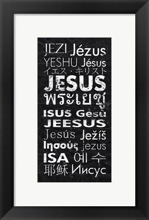 Framed Jesus in Different Languages Panel Print