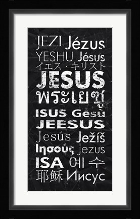 Framed Jesus in Different Languages Panel Print