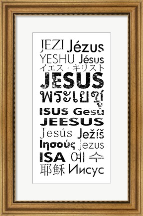 Framed Jesus Languages Print