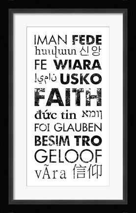 Framed Faith Languages Print
