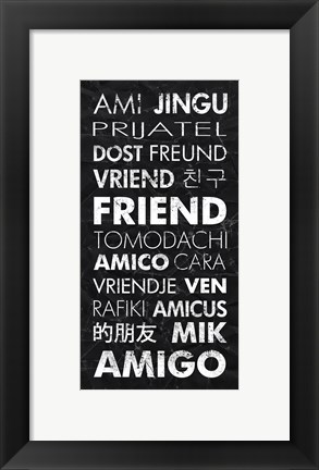 Framed Friend in Different Languages Print