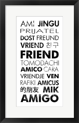 Framed Friend Languages Print