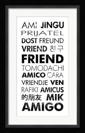 Framed Friend Languages Print
