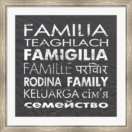 Framed Family Square Gray Print