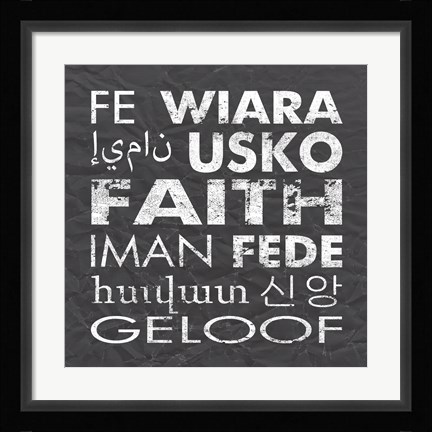 Framed Faith Square Gray Print