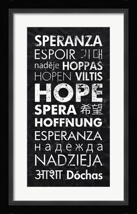 Framed Hope in Different Languages Print