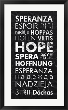 Framed Hope in Different Languages Print