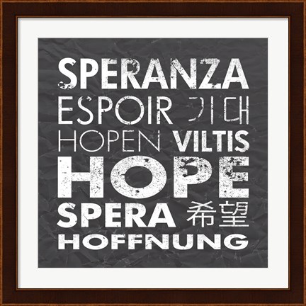 Framed Hope Square Gray Print