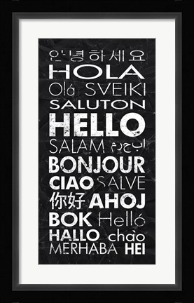 Framed Hello in Different Languages Print
