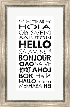 Framed Hello Languages Print
