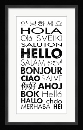 Framed Hello Languages Print