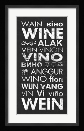 Framed Wine in Different Languages Print