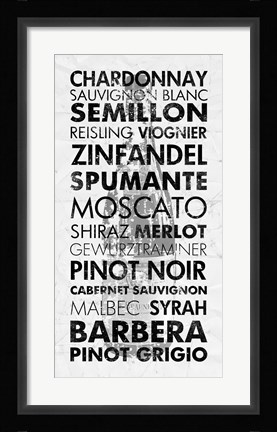 Framed Wine Languages Print