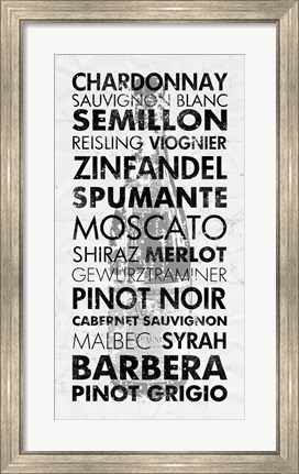 Framed Wine Languages Print