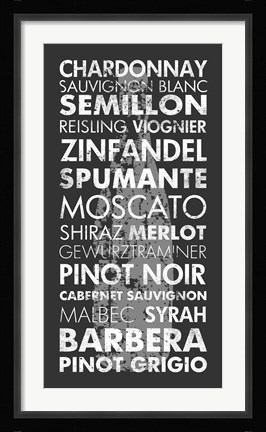 Framed Wine Around the World Print