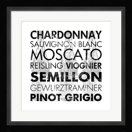 Framed White Wine Print