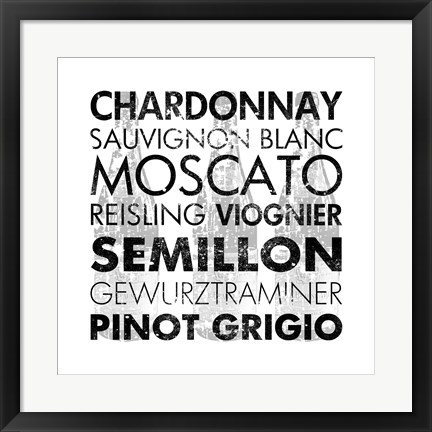 Framed White Wine Print