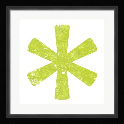 Framed Lime Asterisk Print