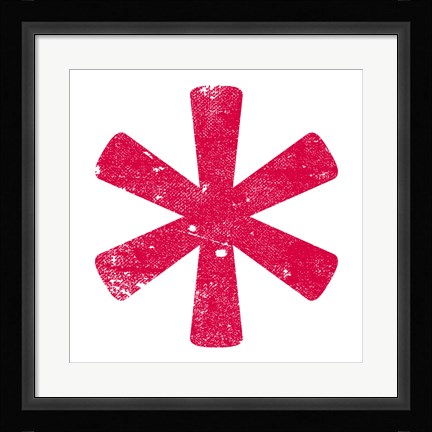 Framed Red Asterisk Print