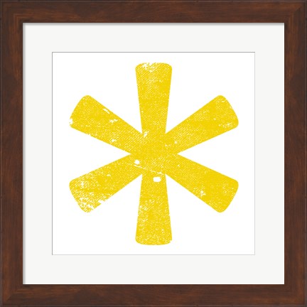 Framed Yellow Asterisk Print