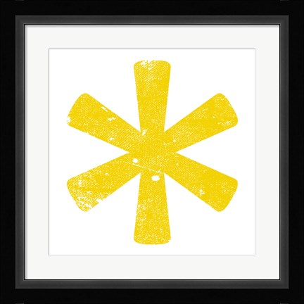 Framed Yellow Asterisk Print