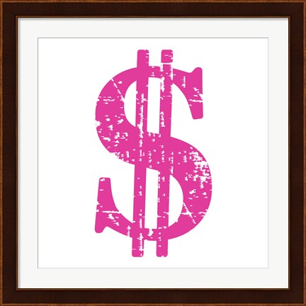 Framed Pink Dollar Sign Print
