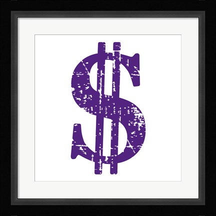 Framed Purple Dollar Sign Print