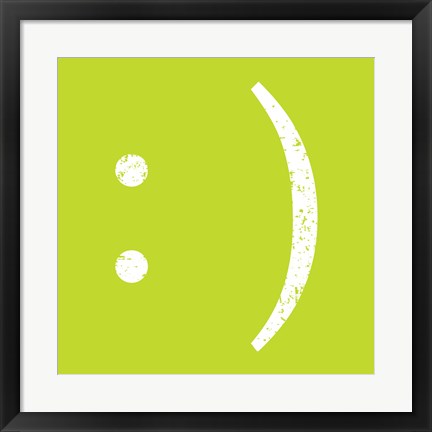 Framed Lime Smiley Print