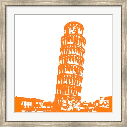 Framed Pisa in Orange Print