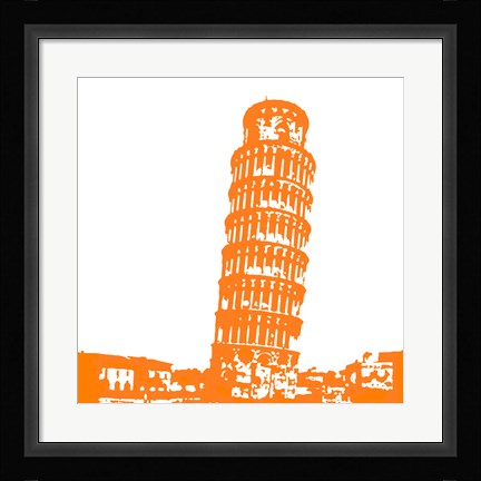 Framed Pisa in Orange Print