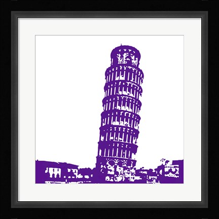 Framed Pisa in Purple Print