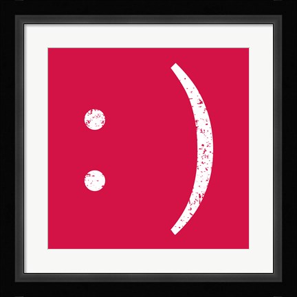 Framed Red Smiley Print