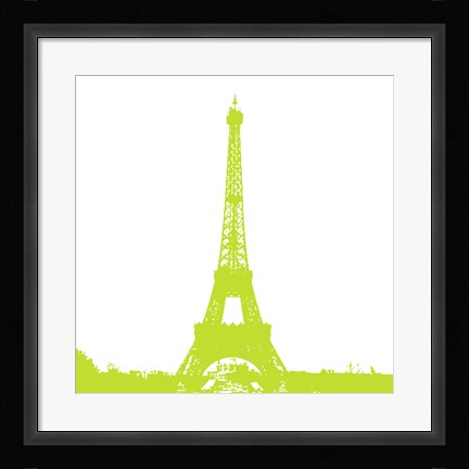 Framed Lime Eiffel Tower Print