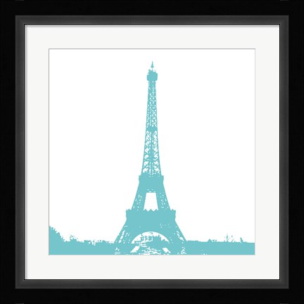 Framed Aqua Eiffel Tower Print