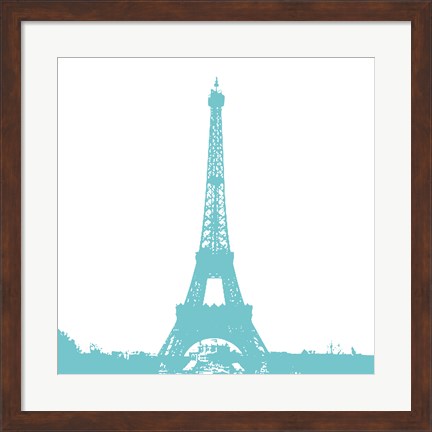 Framed Aqua Eiffel Tower Print