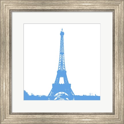 Framed Blue Eiffel Tower Print