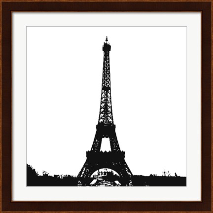 Framed Black Eiffel Tower Print