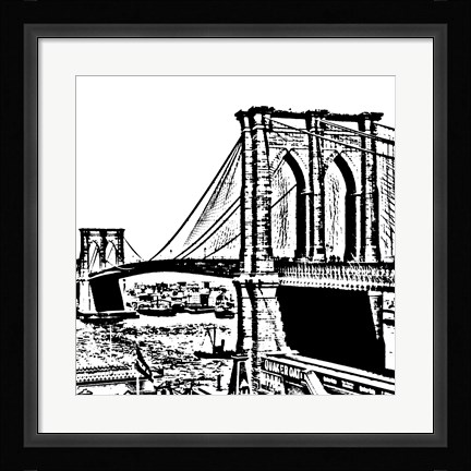Framed Black Brooklyn Bridge Print