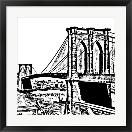 Framed Black Brooklyn Bridge Print