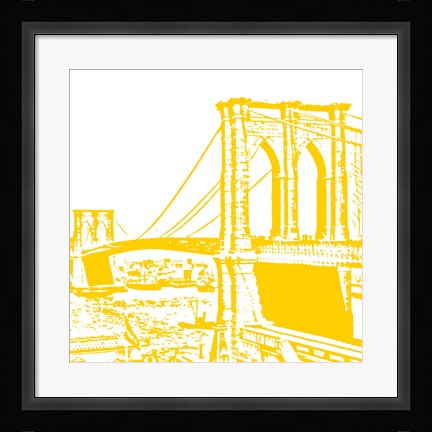 Framed Yellow Brooklyn Bridge Print