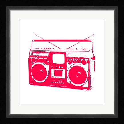 Framed Red Boom Box Print