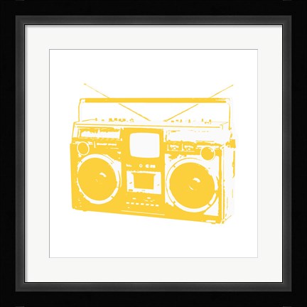 Framed Yellow Boom Box Print